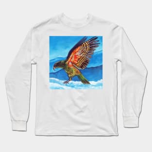 Kea in the Snow by Ira Long Sleeve T-Shirt